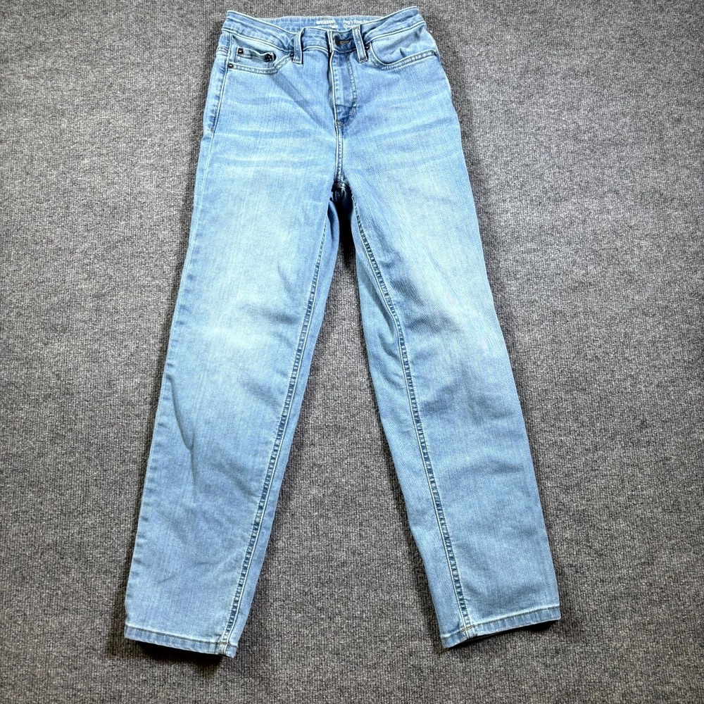 Amazon Essentials Straight Jeans Womens 4 Blue Faded Stretch High Rise Denim